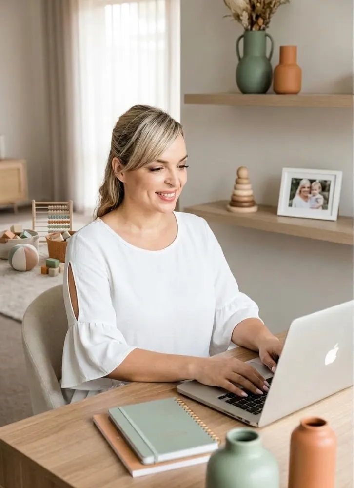 Mom on Laptop